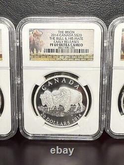 The Bison 2014 Canada S$20 Set Early Releases PF69 Ultra Cameo -COAs/Display Box