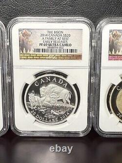 The Bison 2014 Canada S$20 Set Early Releases PF69 Ultra Cameo -COAs/Display Box