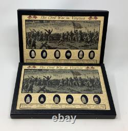 The Civil War in Virginia Bullet Set with Glass Topped Display Case & COA