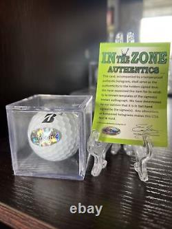Tiger Woods Autographed Golf Ball with Display Case with coa
