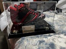 Tiki Barber Game Used Football Cleat Signed with Display Case Steiner CoA