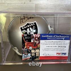 Tim Brown Signed Raiders Helmet with COA & Plastic Display Case