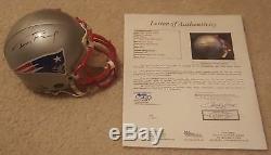 Tom Brady Auto JSA Mini Helmet Signed Autographed LOA COA with Display Case Rare
