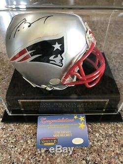 Tom Brady Signed Mini Helmet Display Case Patriots Buccaneers Authentic Auto COA