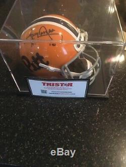 Tony Dorsett Auto Heisman 76 Inscription Pitt Mini Helmet Display Case With COA
