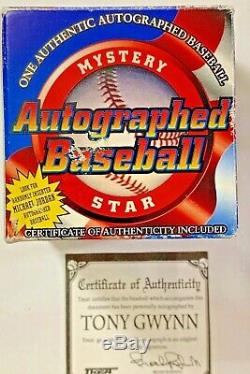 Tony Gwynn Autographed Baseball. 394/94 with COA and Baseball Display Case