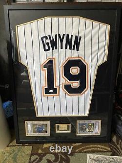 Tony Gwynn Padres Custom Framed Display with Multiple Signatures (4) Includes COA