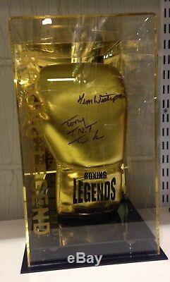 Tony Tucker and Tim Witherspoon Signed Boxing Glove In a Display Case RARE COA