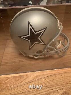 Troy Aikman Cowboys Signed Autographed Full Size Helmet With COA & Display Case