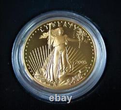 U. S. 2005 1 Troy Oz. Gold Proof Coin With Coa In Display Case And Original Box