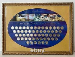 US Commemorative Gallery Framed Uncirculated Quarter Display with COA Excellent