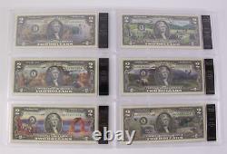 US National Park $2 Bill Currency Collection Bradford 28 Note Set with COA & Box
