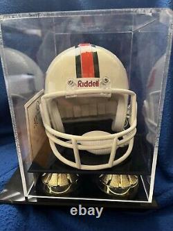 Vince Wilfork Autographed Miami Hurricanes Mini Helmet with COA and display case