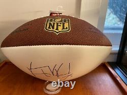 Vince Wilfork Patriots/Texans Autographed Football with New England Patriots COA