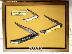 Vintage! CASE XX TEXAS TOOTHPICKS Knives Set, Factory Display Box! COA, #1207