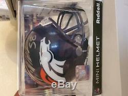 Von Miller Autographed Mini Helmet, Football and display case with COA
