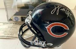 WALTER PAYTON autographed signed CHICAGO BEARS Mini Helmet COA + Display Case