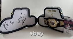 WWE Cody Rhodes & Rhea Ripley Signed Royal Rumble Mini Belt Case JSA COA