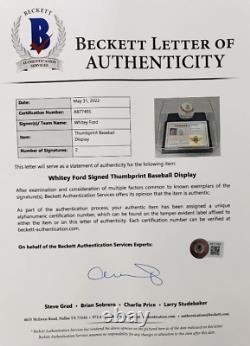 Whitey Ford Signed Thumbprint Baseball In Ltd Ed. Display WithSigned COA (Beckett)