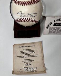 Willie Mays Autographed Baseball with COA and Display Case