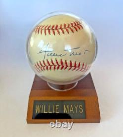 Willie Mays Signed Autograph Rawlings Baseball Steiner COA in display case