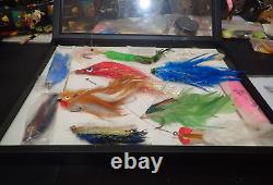 X12 fly fishing WWS Tibor BILLY PATE withCOA Offshore Saltwater Flies display Case