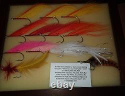 X12 fly fishingTibor BILLY PATE Tarpon Flies with COA wood glass display case free