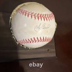 YOGI BERRA HOF Yankees Signed Baseball JSA COA WithDISPLAY CASE