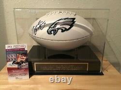 Zach Ertz Autographed Eagles Full Size Football with Display Case JSA Witness COA