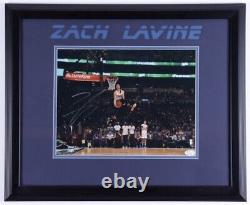 Zach LaVine Signed 19x23 Custom Framed Photo Display (JSA COA)