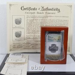 1622-28 4 Reale Cob, épave lucayenne NGC authentique avec boîte d'affichage et certificat d'authenticité