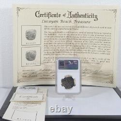 1622-28 4 Reale Cob, épave lucayenne NGC authentique avec boîte d'affichage et certificat d'authenticité