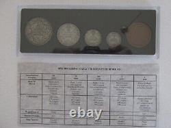 1898-1998 Canada 90e Anniversaire Silver Antique Finish Set Avec Boîtier D'affichage Et Aco