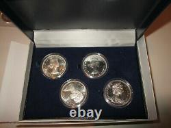 1958-64-66-1967 Canada Gem Silver Dollar- Four Coin Set With Coa & Display Case