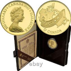 1981 RCM Canadien O Canada Pièce en Or de 100 Dollars 1/2 oz avec Écrin et Certificat d'Authenticité