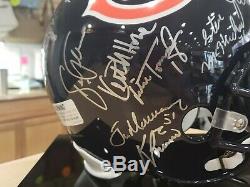 1985 Super Bowl Chicago Bears Signés Casque De Football Avec Coa + Cas D'affichage