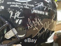 1985 Super Bowl Chicago Bears Signés Casque De Football Avec Coa + Cas D'affichage