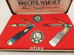 1988 Case XX Large Gunstock CIVIL Couteau Commémoratif De Guerre Avec Affichage Et Coa