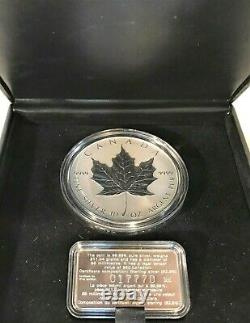 1998 50 $ Canada 10 Oz 99,99 % Pièce D’argent Pur + 92,5 % Coa +belle Vitrine