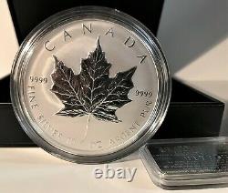1998 50 $ Canada 10 Oz 99,99 % Pièce D’argent Pur + 92,5 % Coa +belle Vitrine