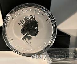 1998 50 $ Canada 10 Oz 99,99 % Pièce D’argent Pur + 92,5 % Coa +belle Vitrine