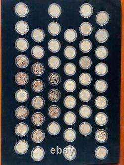 1999 À 2008 Proof State Quarters San Fransisco Mint Coa Avec Vitrine