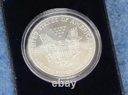 1999 American Silver Eagle Peint Avec Vitrine Et Coa E1933
