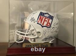 2008 NFL Draft Multi Signed Full Size Helmet 25 Signatures Coa With Display Case