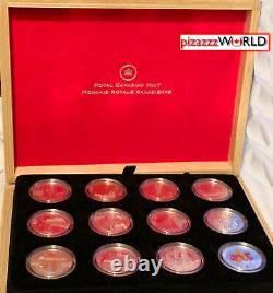2013 Canada 10 $ Full O Canada Silver 12-coin Set With Display Case Withcoa Proof