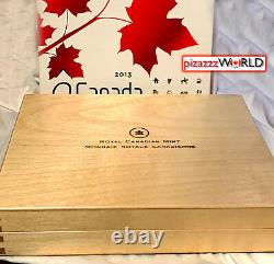2013 Canada 10 $ Full O Canada Silver 12-coin Set With Display Case Withcoa Proof