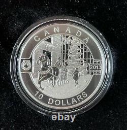 2013 O Canada 10,9999 $ Argent Fin 12 Pièce De Monnaie Avec Coa & Vitrine