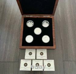 2013 O Canada 25,9999 $ 1oz Fine Silver 5 Coin Set With Coa & Display Case