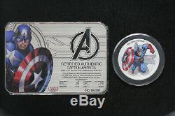 2014 Marvel Avengers Niue Argent 4 1 Oz Coin Set Avec Coa & Display Case / Boîte