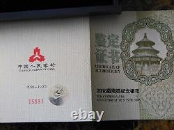 2016 Chine 150g Argent Panda Bu Chinese Coin Avec Vitrine Et Coa